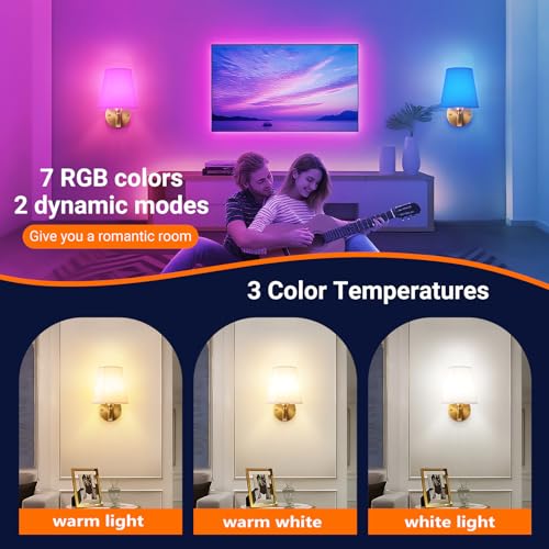 Image of YHCDLAMP Peel and Stick Wall Sconces, No Drilling Stick On Wall Sconce, Wireless Battery Operated Wall Lights, Adhesive Wall Lamp with 10000mAh Battery Bulb for Bedroom Living Room Decor