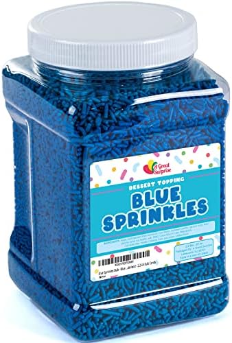 Blue Sprinkles - 2.2 LB Bulk Cake Decorating - Blue Jimmies for Ice Cream, Cupcakes, Cookies - Dessert Toppings