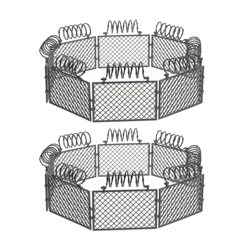 FUNNETOYU 2 Ensembles Clôture Miniature DIY pour Maquettes de Barrières Plastique Accessoires de Protection pour Blocs de Construction Décor de Scène Militaire et...