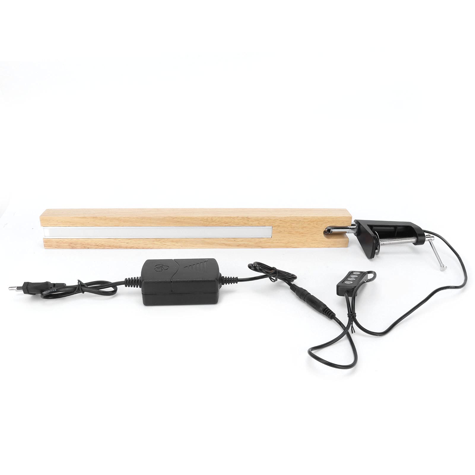 FTVOGUE Drewniana Lampka Clip LED, 3 Kolory, Płynna Regulacja ściemniania