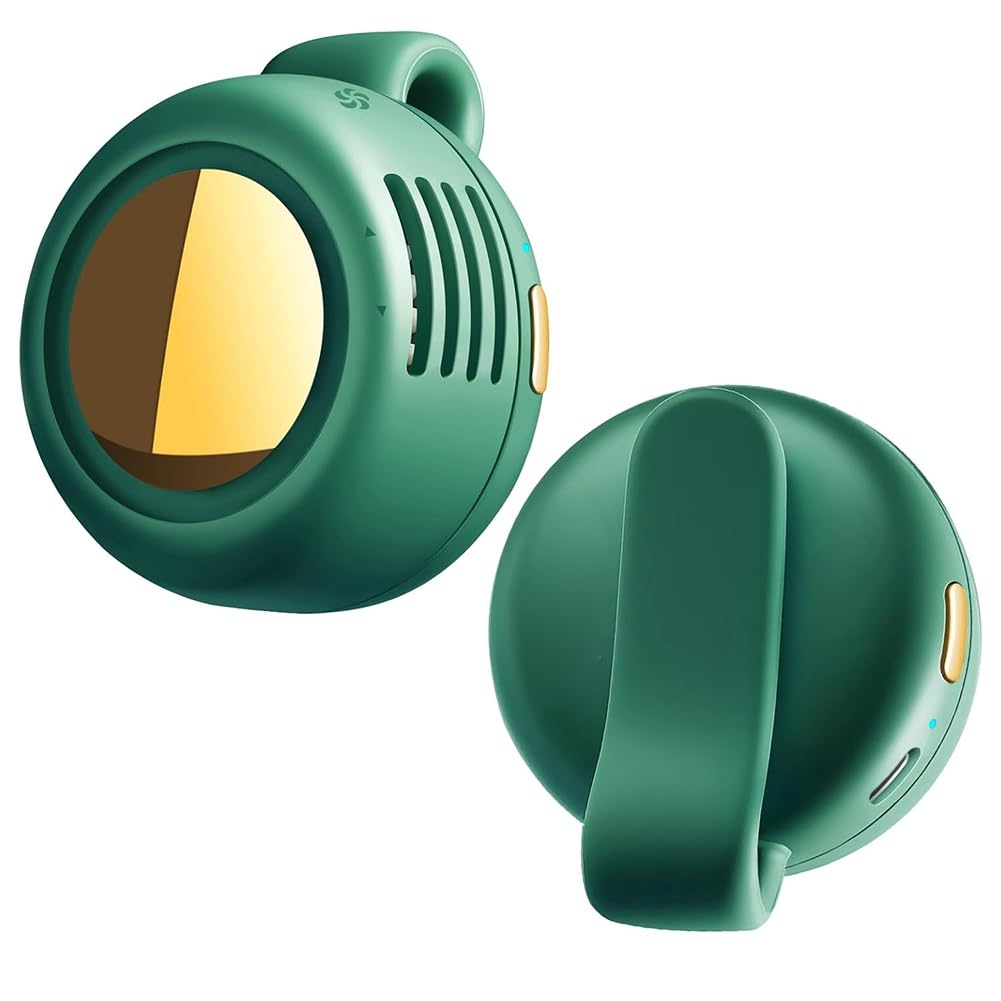 Hndhbfgrt USB Rechargeable Silent Mini Bladeless Clip-on Fan Portable, 3 Speeds Hands-Free Cooling Ideal for Travel&