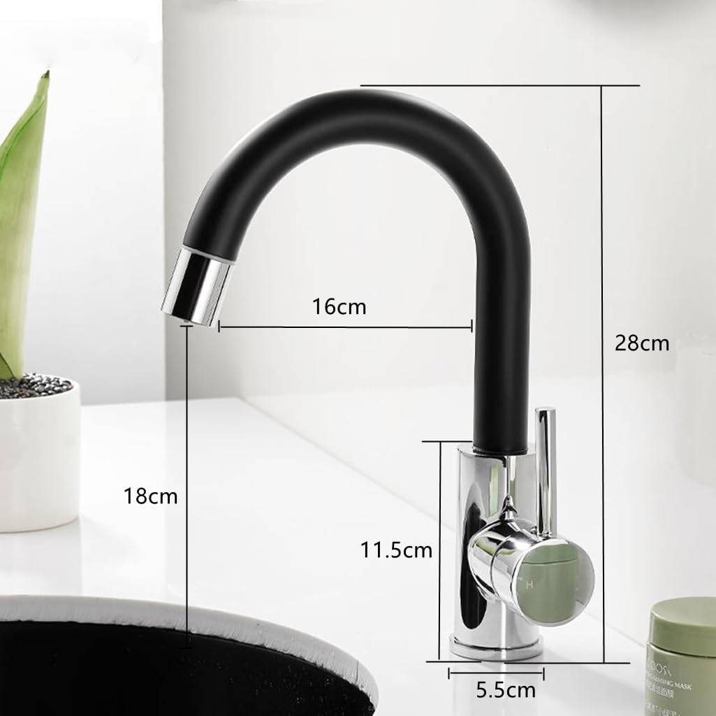 Robinet de Cuisine avec Douchette Extractible Mitigeur Cuisine Acier Inoxydable 2 Modes de Pulvérisation Robinetterie Evier de Cuisine Pivotant à 360°,Noir