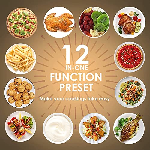 Foto von Heißluftfritteuse,10L Air fryer Fritteuse,Uten XXL Heißluft-ofen,12 in 1 Heissluftfritteuse mit digitalen LED-Display, 6 Zubehör & Rezeptbuch, Edelstahl,1500W