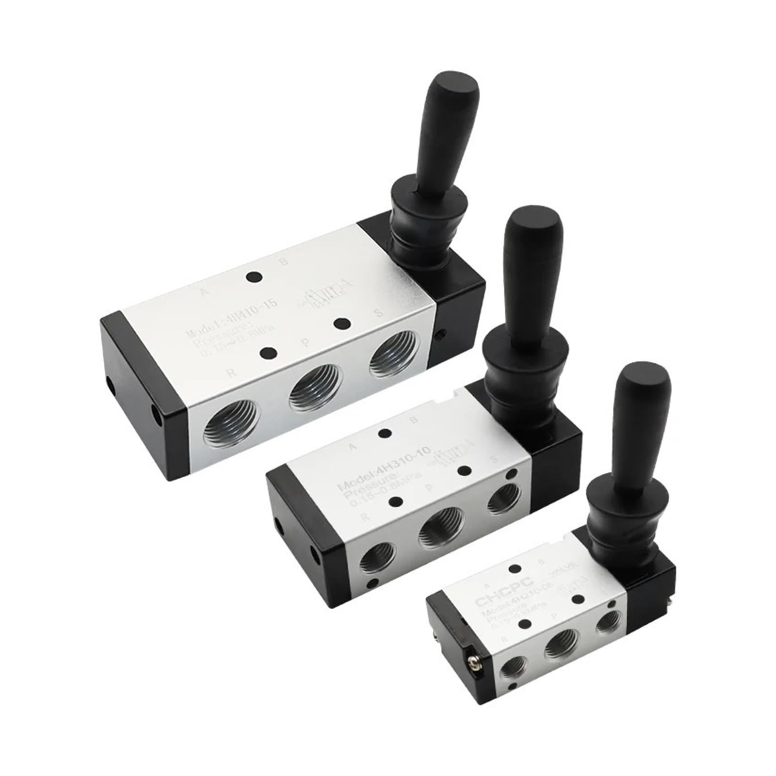Vanne pneumatique 3/2 voies 3H210-08 à commande manuelle et raccord 6mm