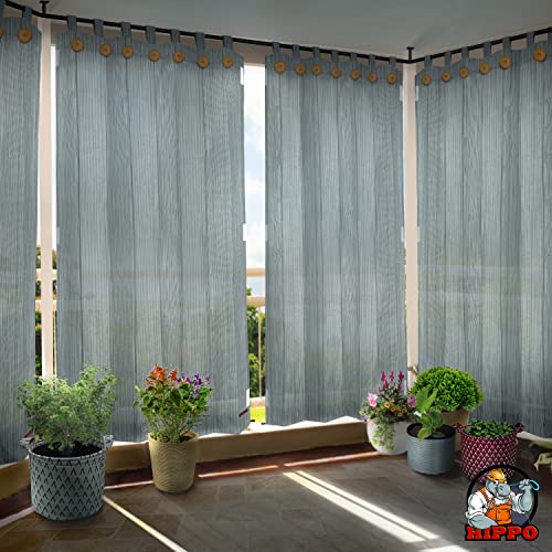 Image of HIPPO HDPE 230 GSM Outdoor Loop Curtain (Country-Blue, 3FTX7.5FT, Pack of 2)