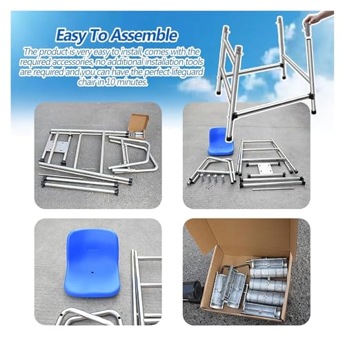 Silla de Socorrista para Piscina Alta 4 Escalones 180cm miniatura 7