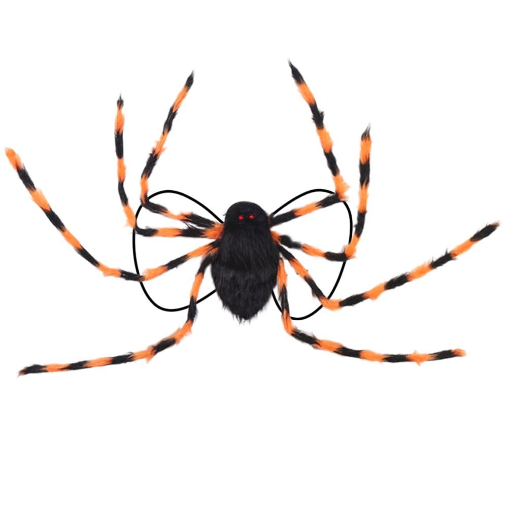 Halloween Spider Backpack - Plush Candy Bag for Trick or, Big Spider Shape Horror Backpack, Funny Party Costume Prop