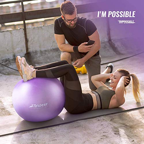 image for Trideer Newest Exercise Ball, Yoga Ball for Home Gym & Desk Chair - F