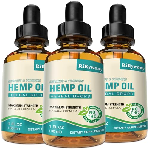 Hemp Oil Drops for Sleep Pain Anxiety High Potency Maximum Strength Organic Hemp Oils Extract Relief Good MoodNatural Hemp Oil - C02 Extraction Organic Vegan Non-GMO(3-Pack)