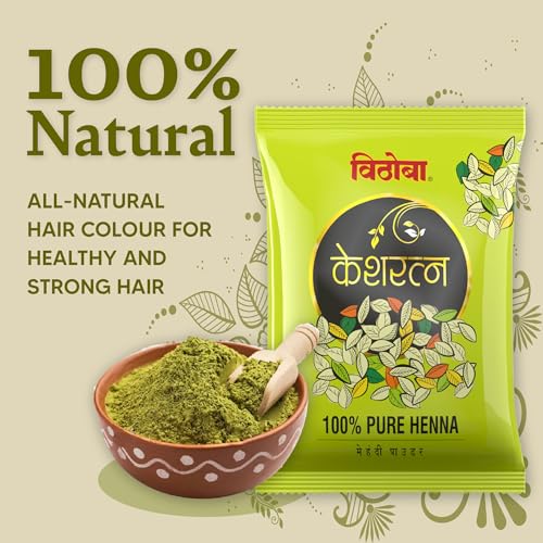 Image of Vithoba Keshratna Herbal Henna Hair Color Powder 50g | Men & Women