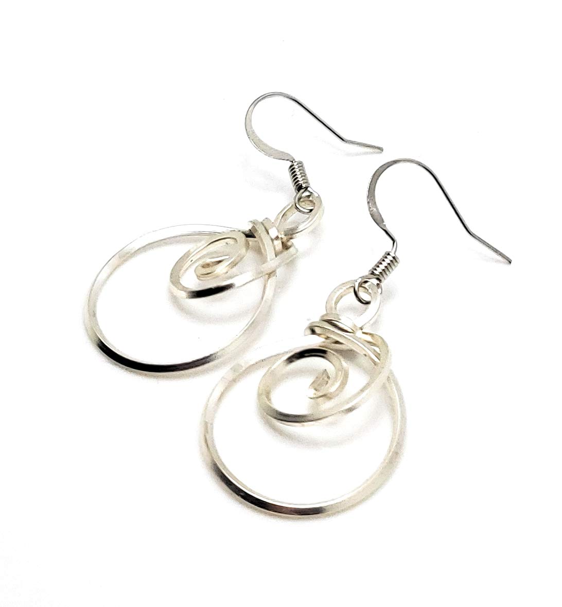 Kuchina Silver Earrings Small Wire Wrapped