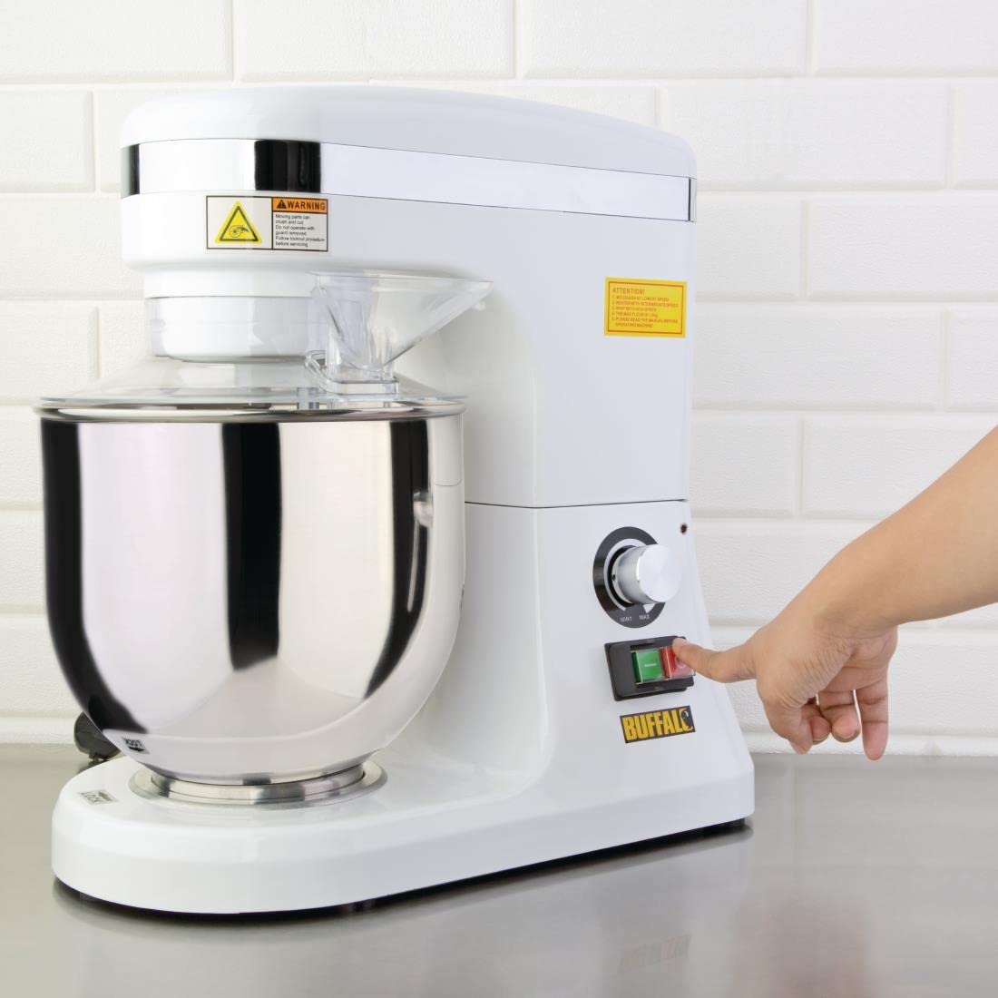 Buffalo -Buffalo Planetary Mixer 7 Litre White - Electric Cake Beater on White Stand for Pastry, Icing, Sauces or Dough DB266
