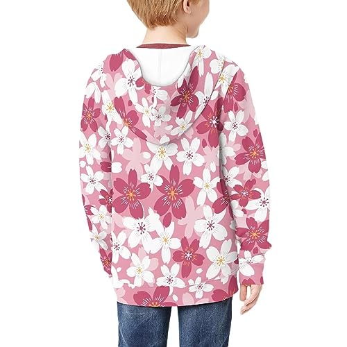 Sweatshirt with Pocket for Kids Warm Zip Up Hoddies Casual Coat Top for Kids Boys Girls Drop-shoulder Design4