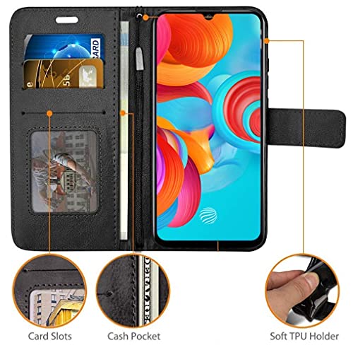 Image of Inside Rubber TPU with Card Pockets Magnetic Closure Protection Compatible with Vivo Y51 (2020) (Black)