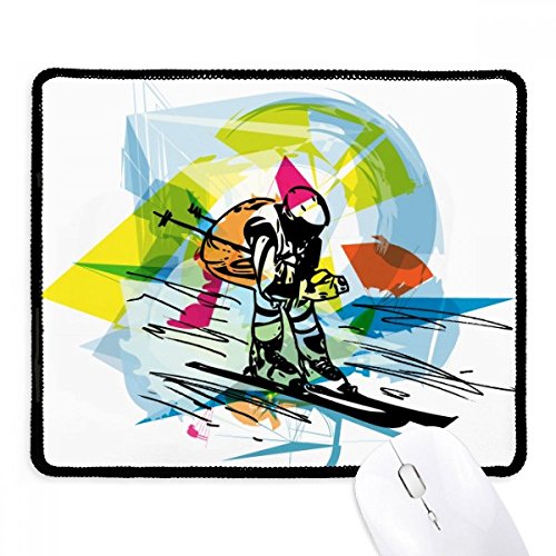 ウィンタースポーツのフリースタイルスキーのイラスト ノンスリップパッドゲームオフィスブラックtitchedエッジの贈り物
