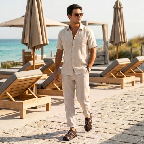 Image of JOUSEN Men's Sandals Outdoor Open Toe Water Beach Sandal Leather Sport Sandal