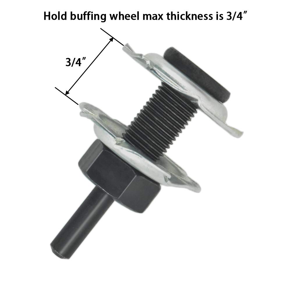 Arbor Mandrel for Drill 1/4" Shank 1/2" Threads Arbor Adapter for Buffing Polishing Wheel 2pcs