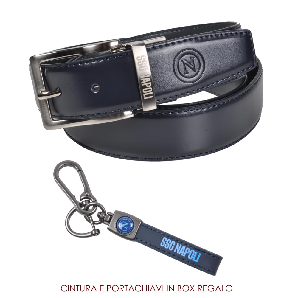 Set Regalo Ssc Napoli Set Regalo Cintura E Portachiavi Unisex - Adulto (Pacco da 2)