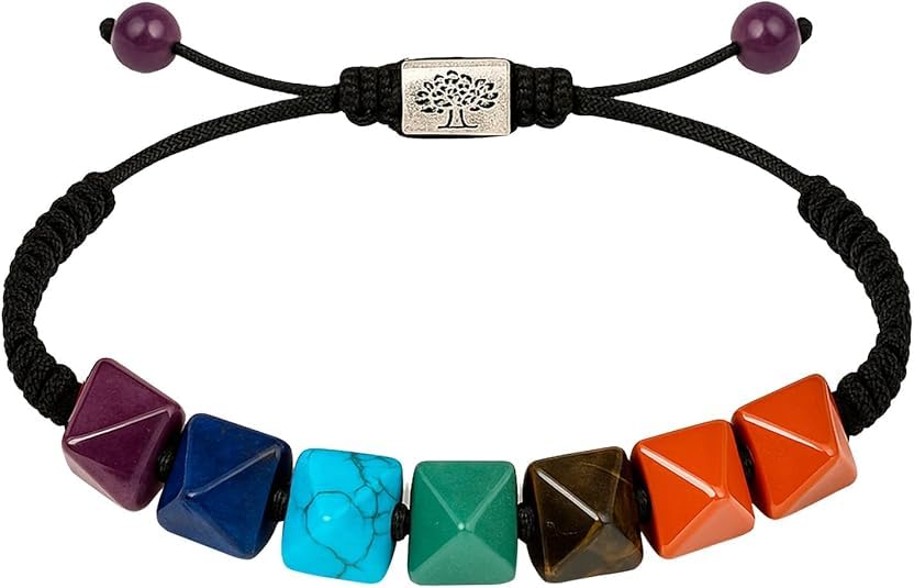 Jet Natural Chakra Pyramid Bracelet |Approx size 6 cm | Drawstring Adjustable| Chakra Balancing| Promote Overall Health | Reiki Healing-image-23