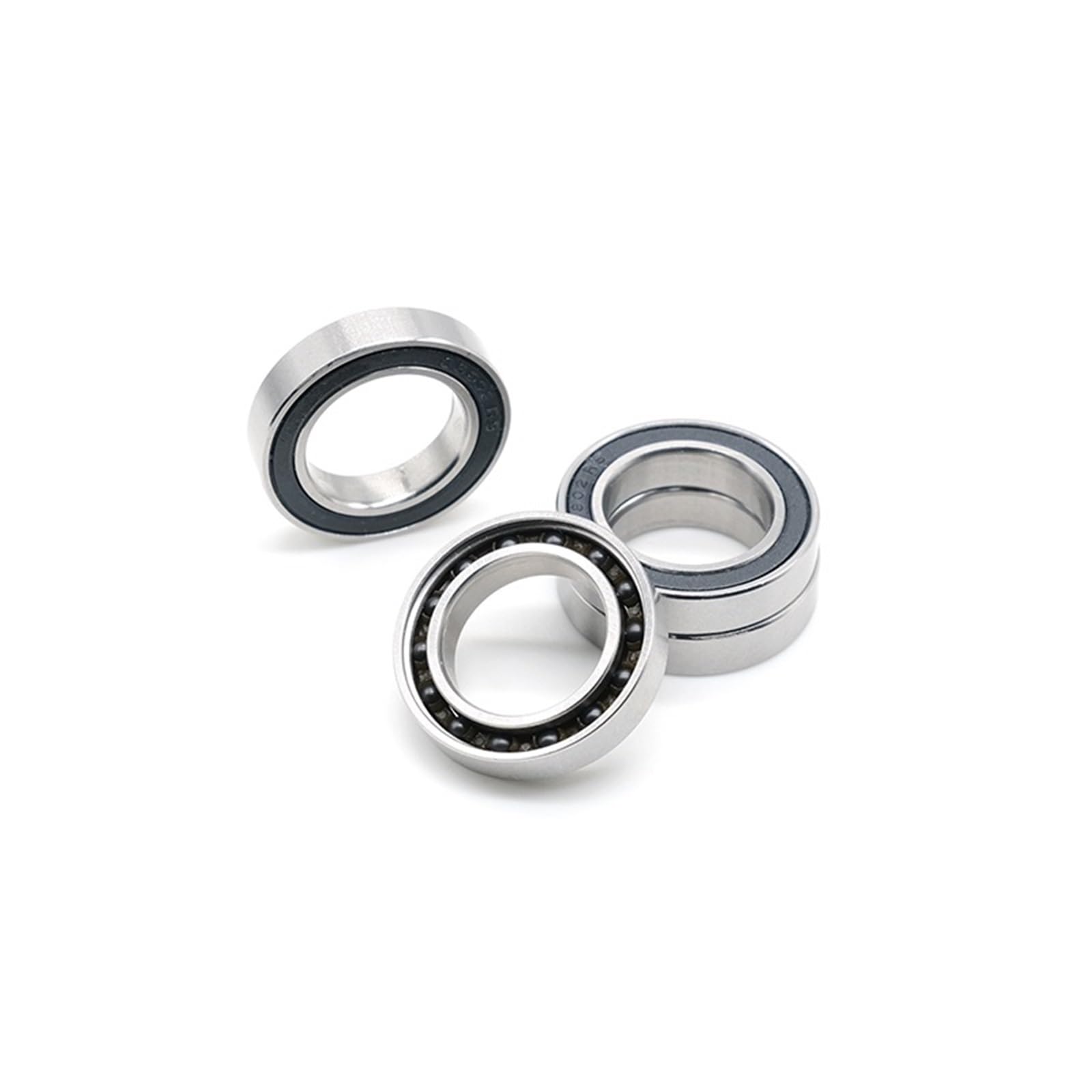 Anillos de acero inoxidable S6802-2RS CB440C 6802RS con rodamiento de bolas de cerámica (15 x 24 x 5 mm, 1 unidad)
