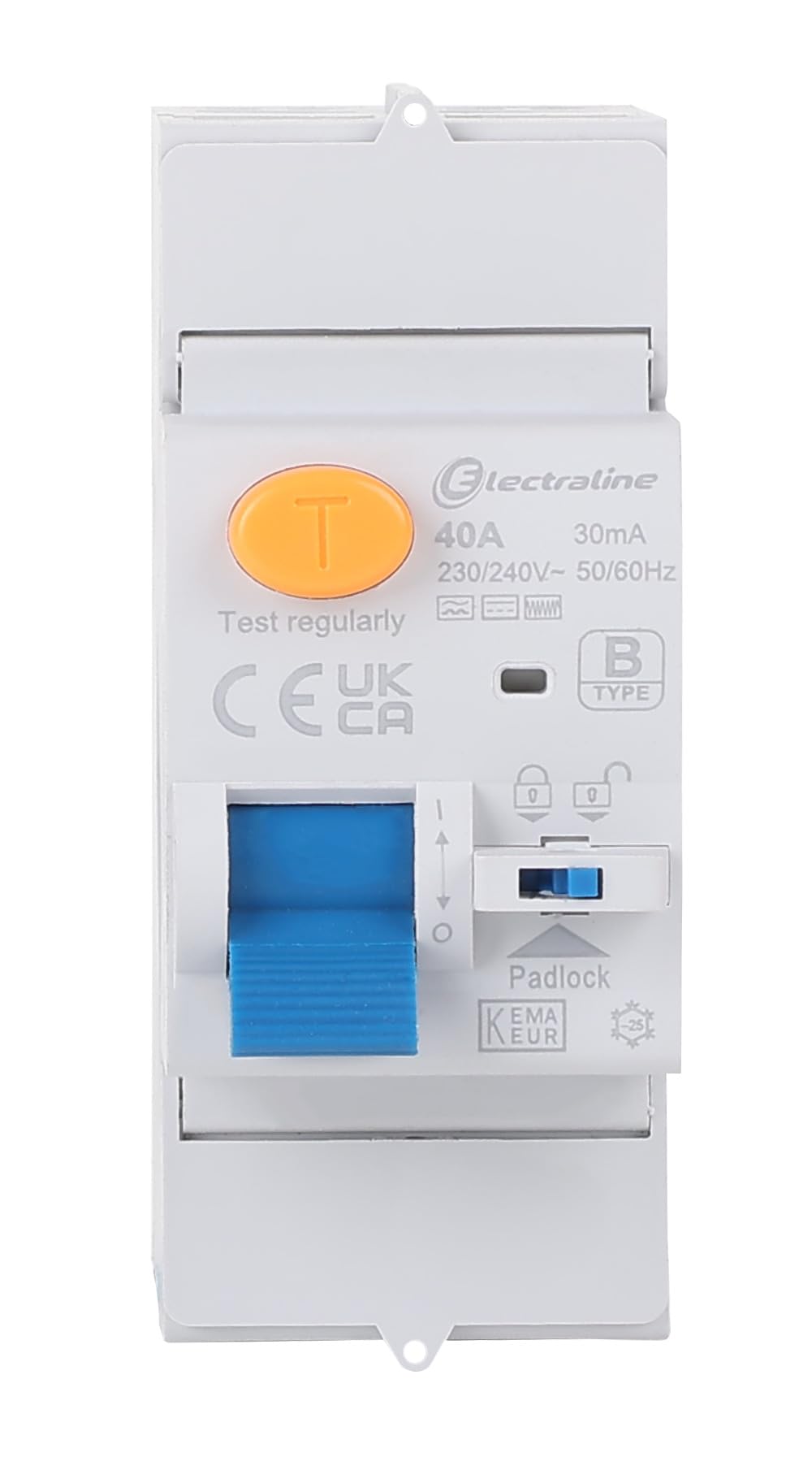 Electraline 87017 Interruttore differenziale, 40A, sensibilità 30mA Monofase – tipo B (adatto per impianti fotovoltaici, colonnine di ricarica EV, e convertitori di potenza)