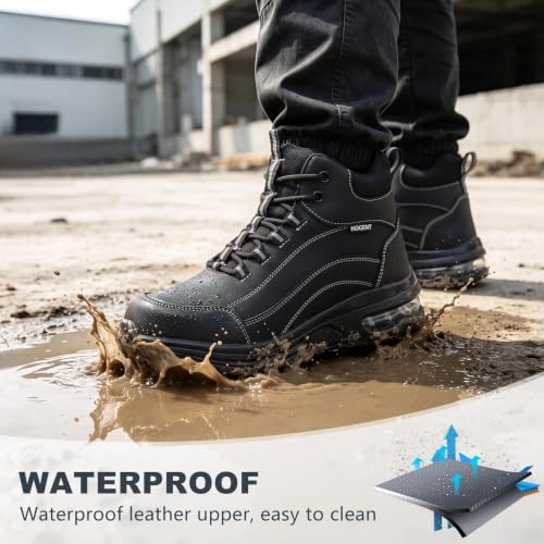 Hogent Steel Toe Boots for Men Women，Cushioned Women Size 6.5 / Men 5 - image 5