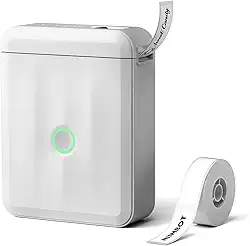 NIIMBOT Máquina de fazer etiquetas com fita, D110 nova versão mini impressora térmica Bluetooth portátil, fabricante de etiquetas para casa, escritório, escola, cinza claro