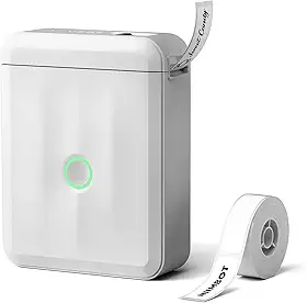 NIIMBOT Máquina de fazer etiquetas com fita, D110 nova versão mini impressora térmica Bluetooth portátil, fabricante de etiquetas para casa, escritório, escola, cinza claro