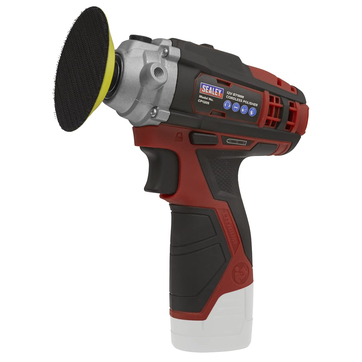 Sealey 12V SV12 Series diameter 71mm Cordless Polisher - Body Only CP1205, Red - Image 4