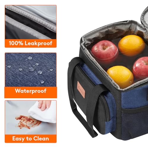 Image of Lifewit Medium Lunch Bag, Insulated Lunch Box, Soft Cooler Cooling Tote for Adult Men Women, Black and Green 12-Can (9L)