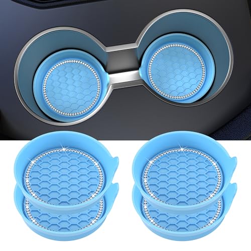 Image of Amooca 4-Pack Car Cup Holder Coaster Bling Crystal Rhinestone Car Interior