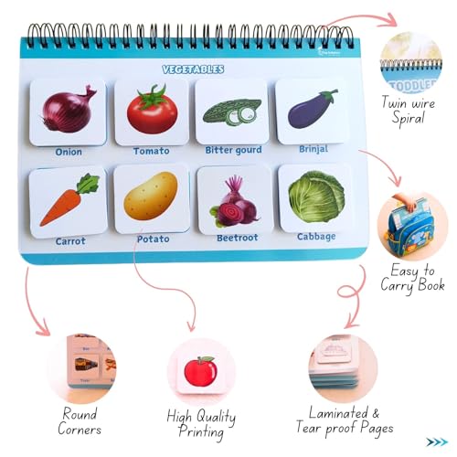 Image of Tiny Scholars Toddler Busy Binder 2-3 Years | Busy Binder Book for Toddlers 1-3, 3-4 | Preschool Busy Book & Reusable Sticker Book with 12 Learning Activities