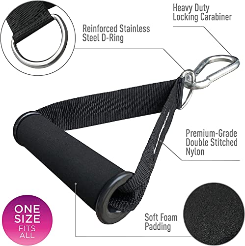 Image of Fitcozi Cable Attachments for Gym - Gym Equipment Accessories - Cable Machine Attachments - Crossfit Equipment for Home Gym Handles - Cable Pulley Equipment Gym (Handles with Tricep Strap)