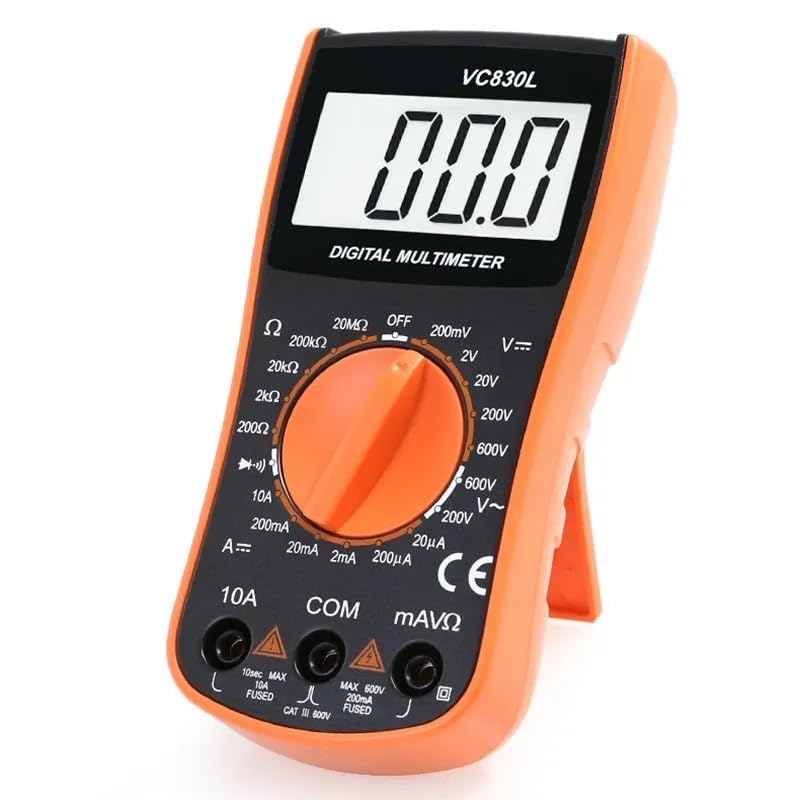 VC830L Gray Orange Volt Amp Ohm Testing 3 1/2 LCD Digital Multimeter DC200mV-600V AC200V/600V DC200uA-10A 200ohm-20mohm Diode