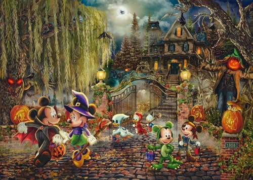 Schmidt 58033 Thomas Kinkade, Disney Topolino e Minnie Halloween, Puzzle da 1000 pezzi