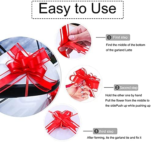 Ebingoo 20pcs Red Pull Bows Pull Bows for Gift Wrapping,Present Bows Pull Bow for Gift Wrapping, Valentine's Day Present Decoration Gift Wrapping Butterfly KnotTie for Christmas Wedding Party