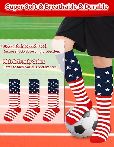 Image of Olreco Kids Soccer Socks Toddler Baseball Socks 3D Heel Youth Softball Sock for Girls Boys Football Accessories Cotton