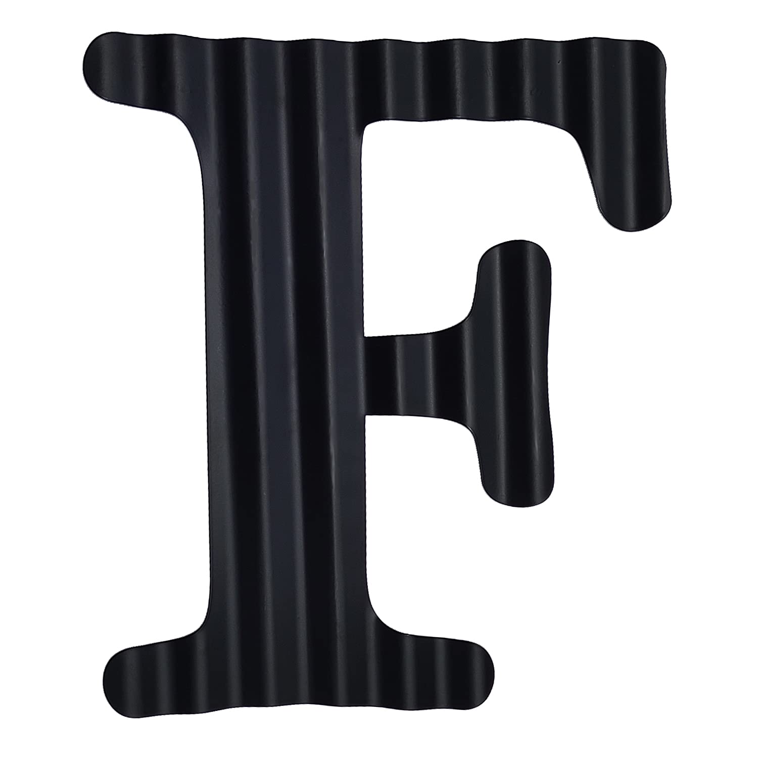 13.7" Metal Letters for Wall Decor, Corrugated Black Large 3D Letters, Decorative Farmhouse Hanging Alphabet Signs for Home Bedroom Office Wedding
