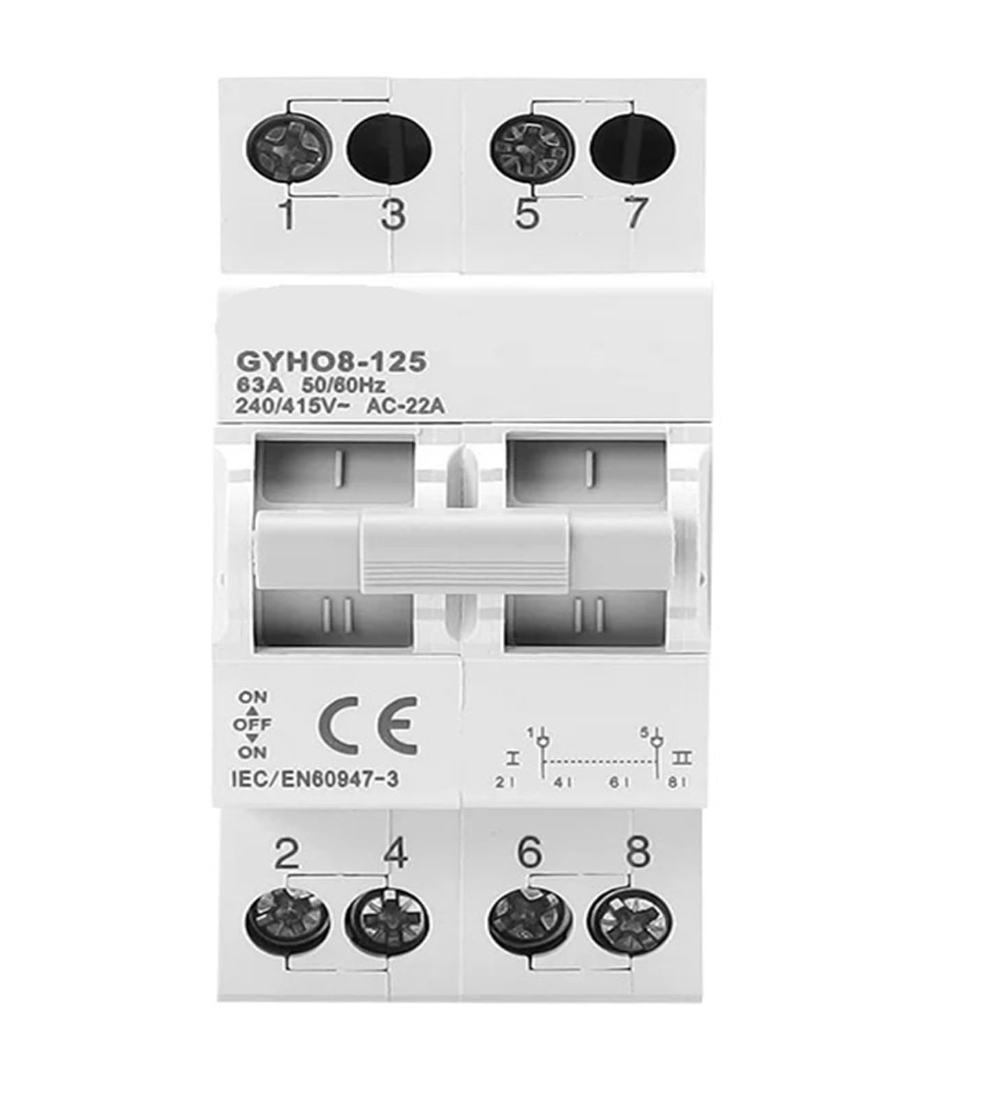 TYEXCZARF 1PCS 63A Dual Power Manual Transfer Switch Modular Changeover Switch Circuit Breaker AC Isotator 1P 2P 3P 4P(3P)