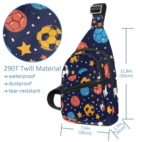 Mochila cruzada de fútbol americano multicolor con correa ajustable 4