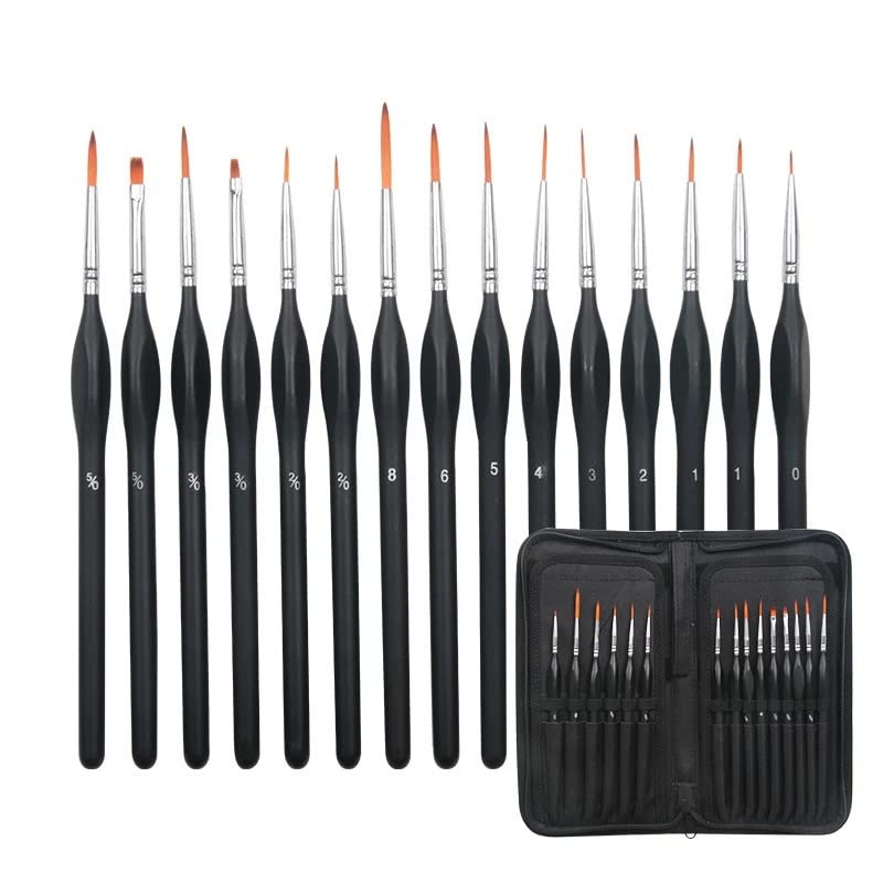 Juego de Pinceles en Miniatura para Acuarela, Pincel de Pelo de Nailon, Herramienta Profesional para óleo