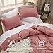 Bedsure Pink Clay Duvet Cover Queen Size - 3 Pieces Prewashed Cotton-Like Extra Soft Bedding Set, Includes 1 Duvet Cover 90x90 Inches with Zipper Closure & 2 Pillow Shams, Comforter Not Included