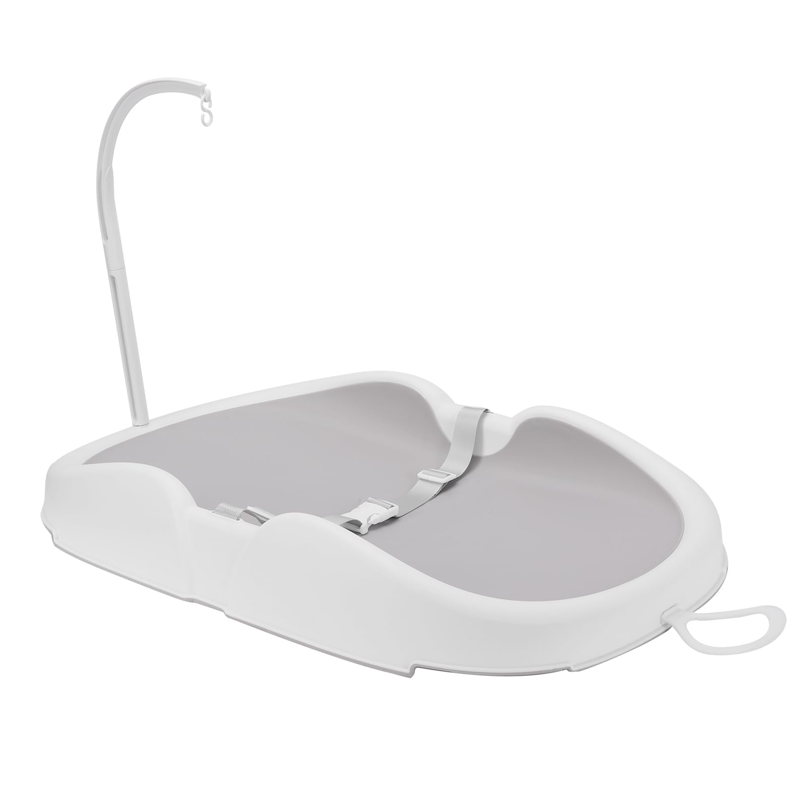 Tosuny Fasciatoio per bebè, Lettino da Allattamento Portatile per Bagnetto, Postazione per Asilo Nido Multifunzionale con Cintura di Sicurezza Regolabile, Fasciatoio per e Tavolo (Bianco grigio)