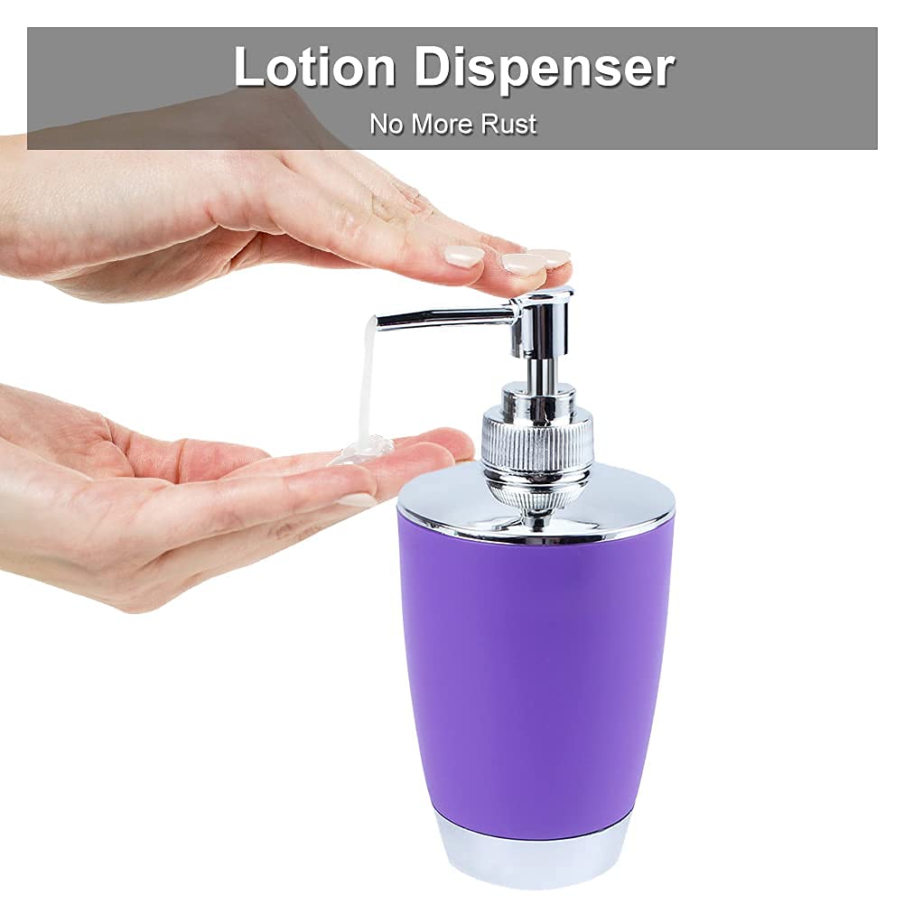Ensemble de 6 Pièces d'Accessoires de Salle de Bain, Brosse de Toilette, Porte-Brosse à Dents, Poubelle, Porte-Savon, Distributeur de Savon