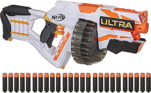 NERF Ultra One Motorized Blaster in recycelbarer Verpackung, 25 Nerf Ultra Darts + 2X Panasonic EVOLTA C-Alkalibatterien… – Bild 5