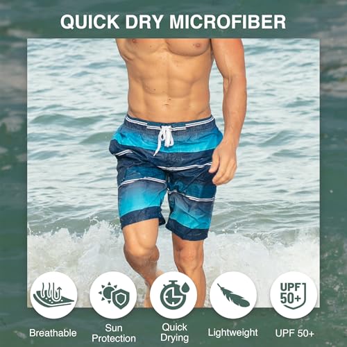 Image of Kanu Surf Men's Big Viper Extended Size Stripe Swim Trunk