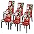 SearchI Christmas Dining Room Chair Covers Set of 6, Stretch Xmas Chair Slipcovers Protector, Spandex Washable Kitchen Parsons Chair Cover for Dining Room,Christmas Decor,Holiday Party(Santa Claus)