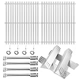 Hisencn Replacement Parts for Master Forge 1010037 1010048 Gas Grill Models, Stainless Steel Burners, Stainless Heat Plates Tent Shield and Cooking Grids Grill Grate Repair Kit