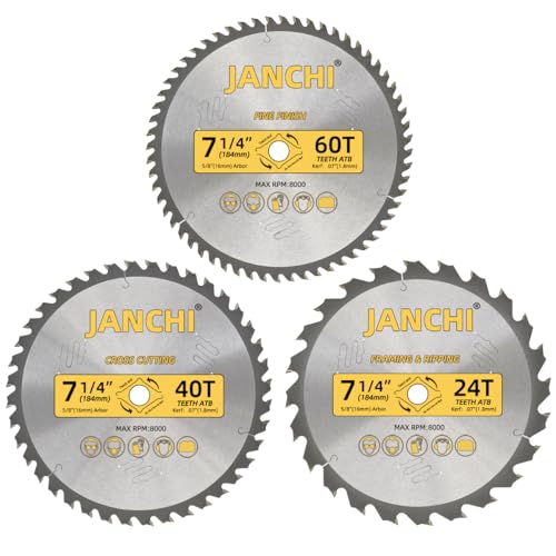 Janchi 3-Pack Combo Circular Saw Blades