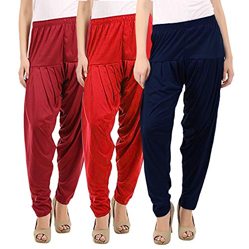 Image of Buy That Trendz Patiyala Pants for Women 3 Combo Patiyala Salwar Harem Viscose Bottoms Pants for Women